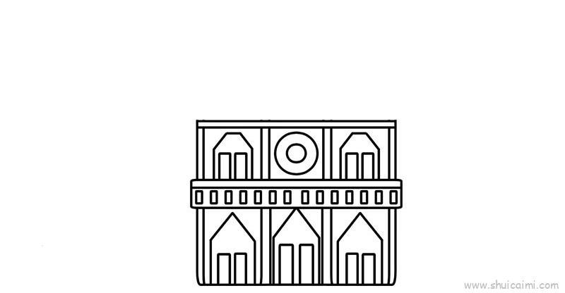 巴黎圣母院儿童画怎么画 巴黎圣母院简笔画图片
