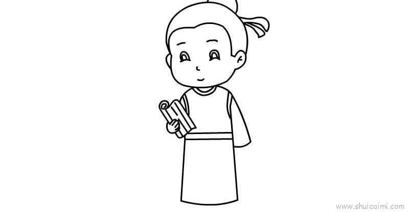 古人看书儿童画怎么画 古人看书简笔画图片大全