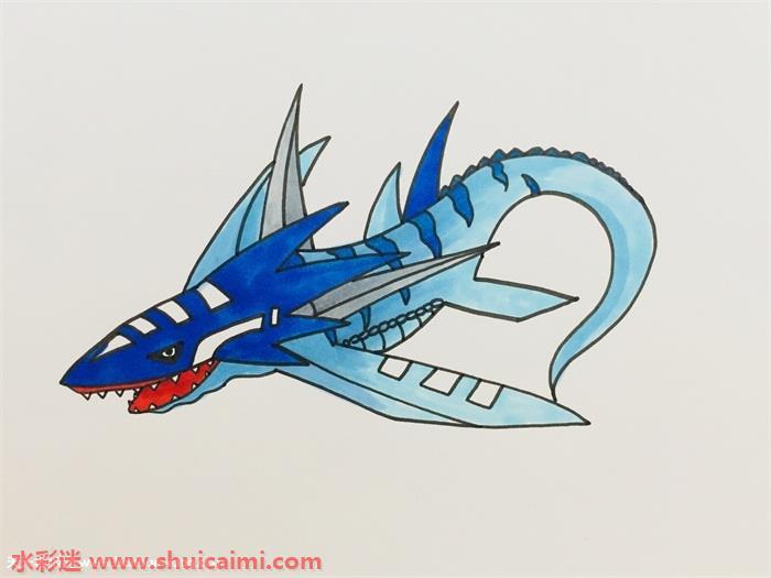 海王龙怎么画 海王龙简笔画图片大全带颜色