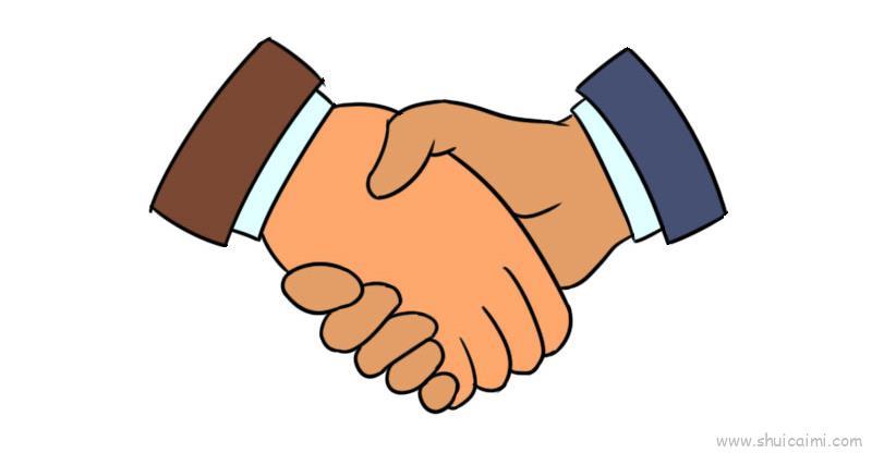 握手儿童画怎么画 握手简笔画画法