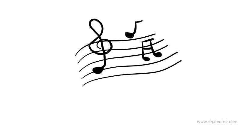 五线谱儿童画怎么画 五线谱简笔画顺序