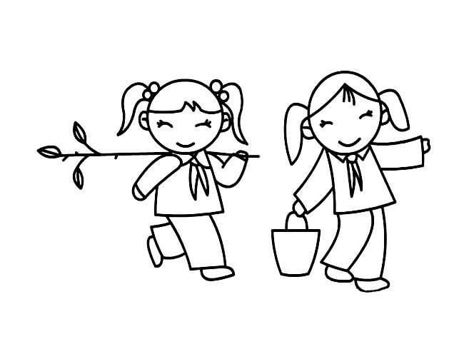 植树节简笔画图片大全 植树节简笔画图片大全大图