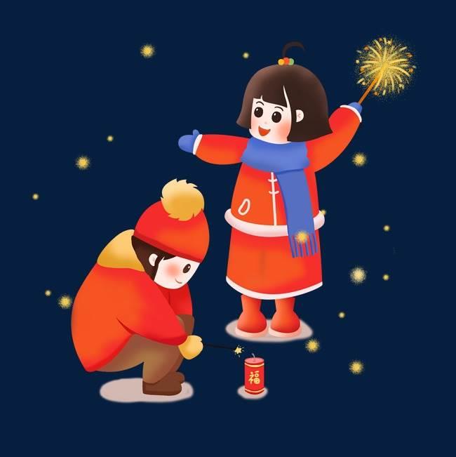 新年放烟花图片儿童画 新年放烟花图片儿童画简笔画