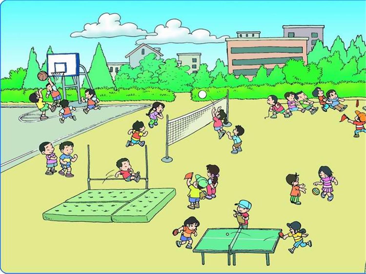 操场简笔画 操场简笔画儿童画