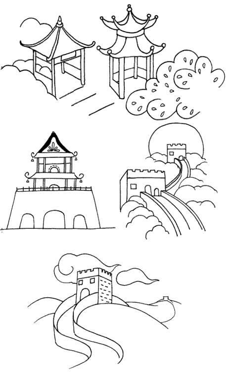 古城简笔画 古城简笔画图片大全