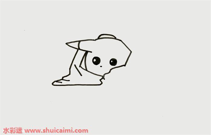 可爱的卡通动画皮卡丘尾巴简笔画步骤图