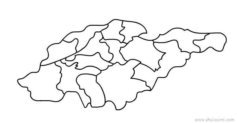 山东地图儿童画怎么画 山东地图简笔画图片大全