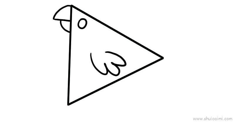 三角形画鸟儿童画怎么画 三角形画鸟简笔画步骤