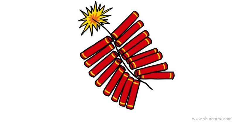 鞭炮儿童画怎么画 鞭炮简笔画顺序
