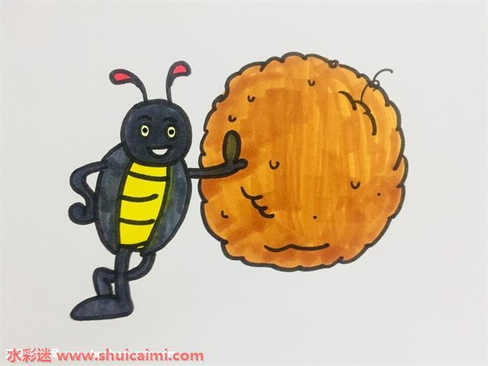 屎壳郎怎么画 屎壳郎简笔画简单又漂亮彩色