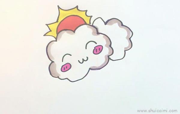多云儿童画怎么画 多云简笔画步骤