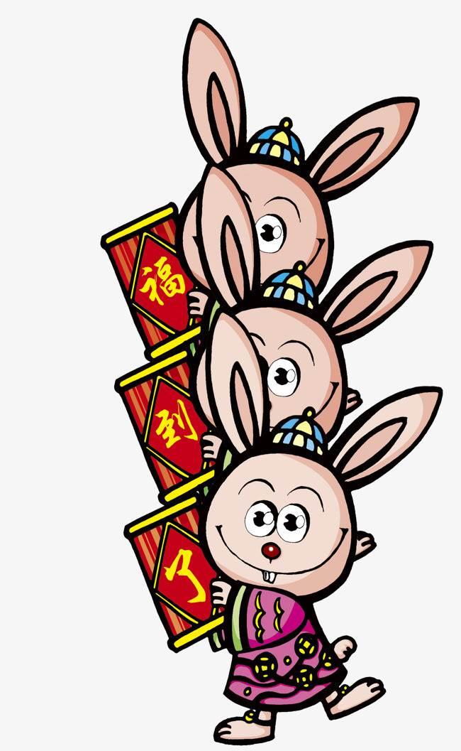 2023小兔子拜年简笔画图片 新年小兔子简笔画