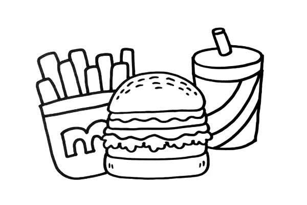 汉堡包简笔画 汉堡包简笔画卡通画