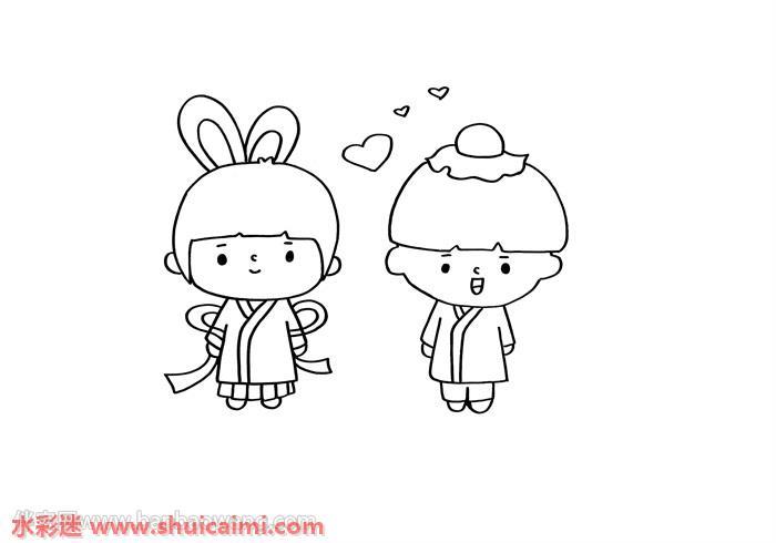 牛郎织女怎么画 牛郎织女简笔画简单易画彩色