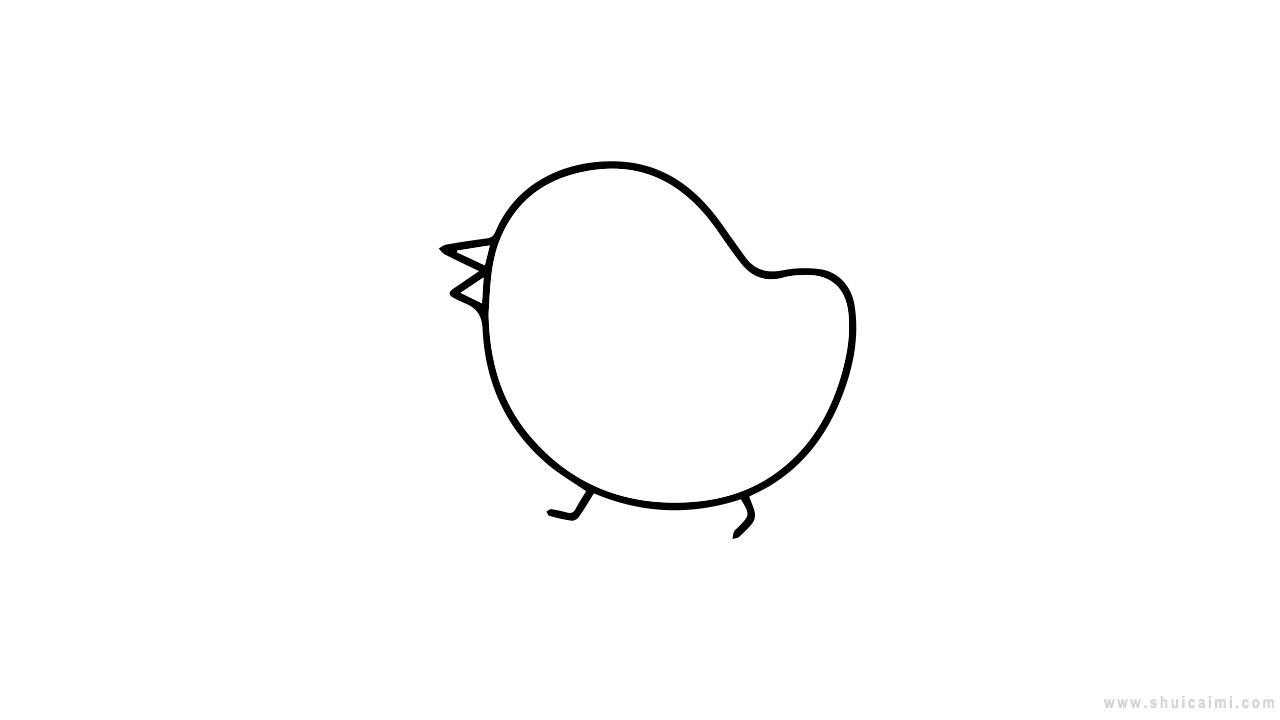 可爱的小鸡简笔画步骤图解，超简单