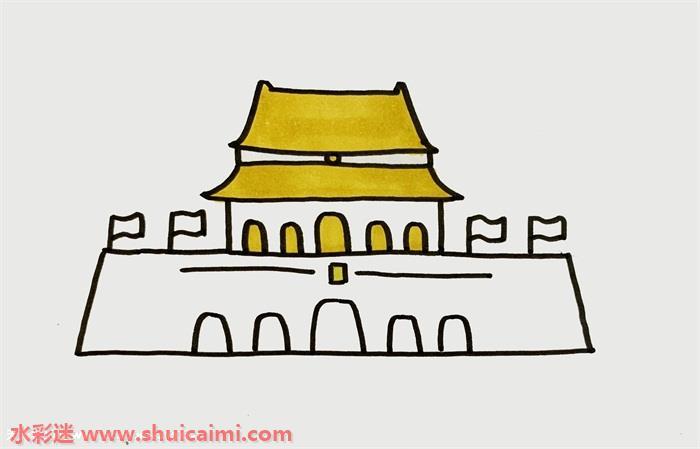 北京天安怎么画 天安简笔画简单又漂亮彩色