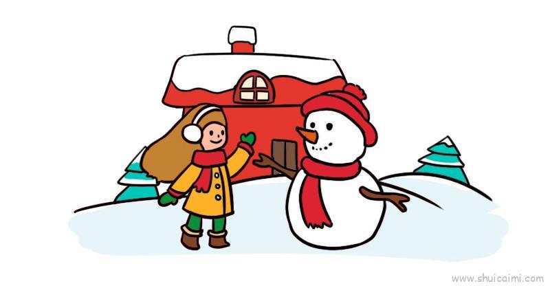 在雪地上画儿童画怎么画 在雪地上画简笔画简单又好看