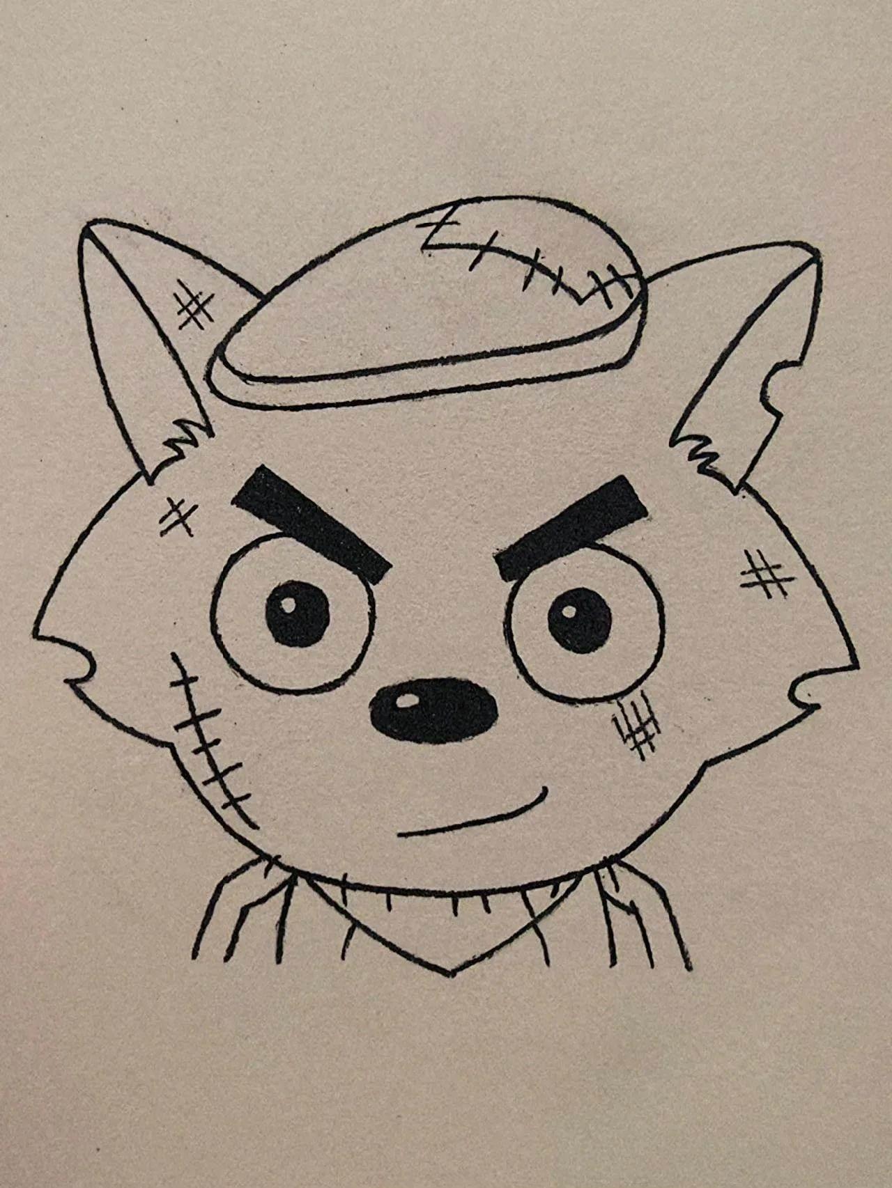 灰太狼简笔画 灰太狼简笔画可爱