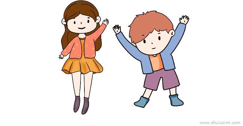 小男孩小女孩儿童画怎么画 小男孩小女孩简笔画顺序