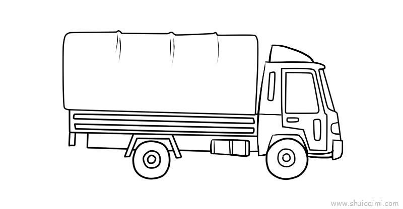 大卡车儿童画怎么画 大卡车简笔画图片