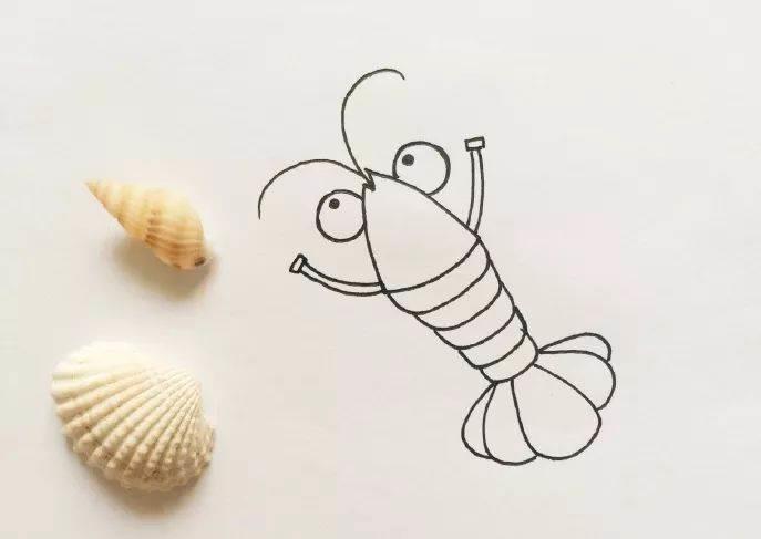 龙虾简笔画 龙虾简笔画彩色