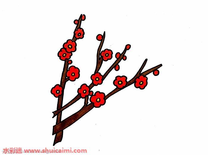 梅花怎么画 梅花简笔画简单彩色