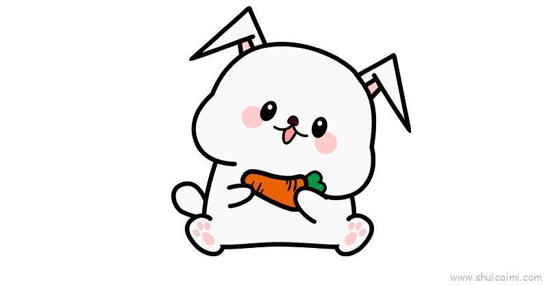 小兔子吃萝卜儿童画怎么画 小兔子吃萝卜简笔画好看