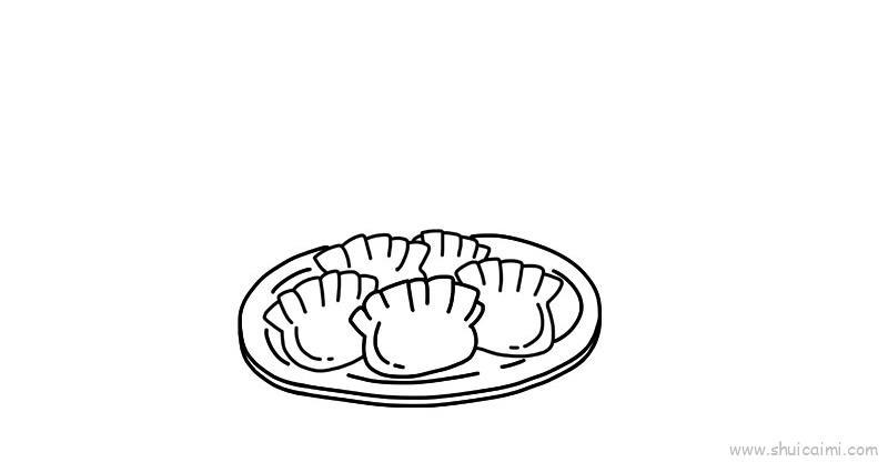 吃饺子儿童画怎么画 吃饺子简笔画图片大全