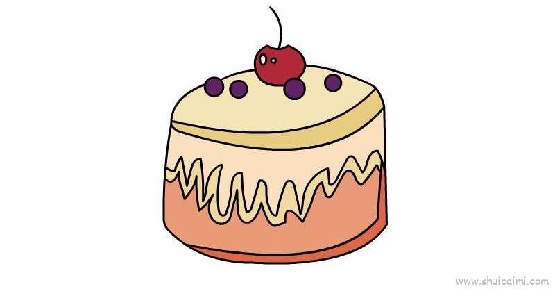 蛋糕儿童画怎么画 蛋糕简笔画步骤
