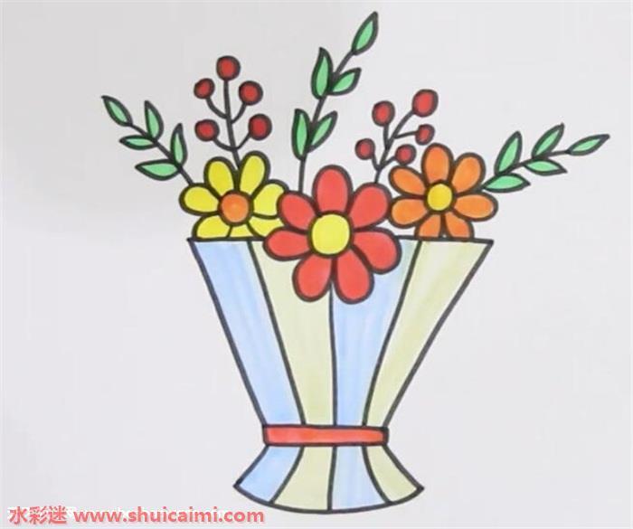 花束怎么画 花束简笔画简单彩色