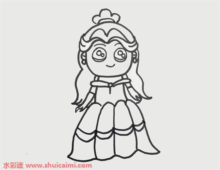 唯美卡通甜美的公主简笔画图片教程