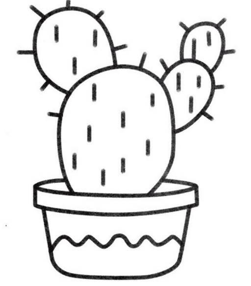 盆栽简笔画 盆栽简笔画图片带颜色