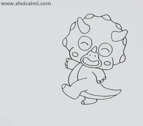 三角龙简笔画怎么画 三角龙简笔画顺序