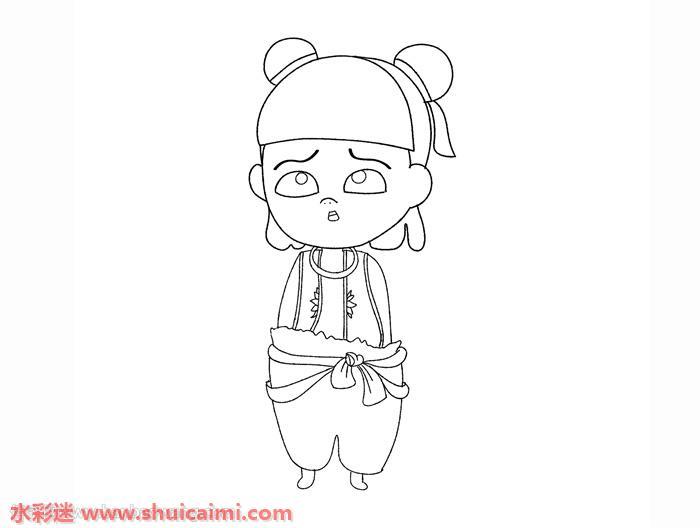 哪吒怎么画 哪吒简笔画图片大全