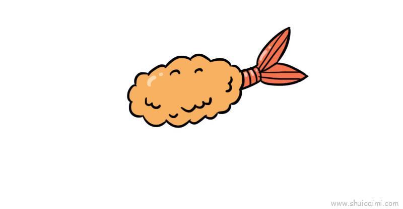 炸虾儿童画怎么画 炸虾简笔画顺序