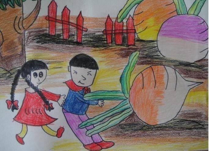 拔萝卜简笔画 拔萝卜简笔画场景图