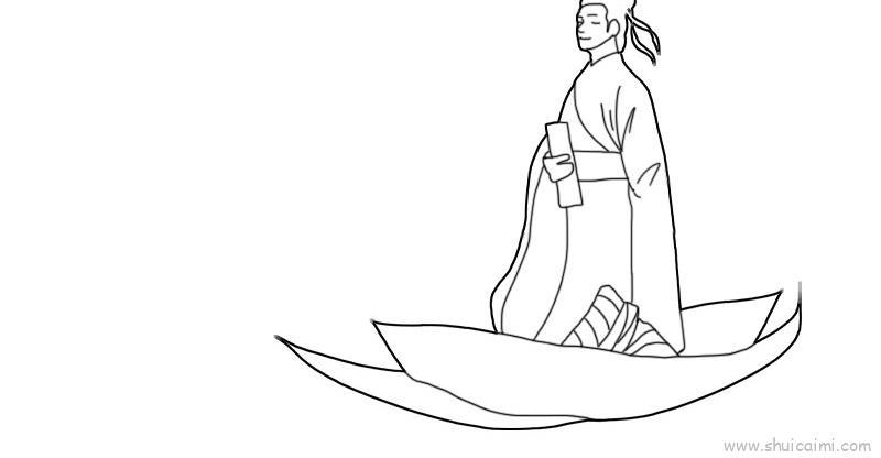 屈原儿童画怎么画 屈原简笔画顺序