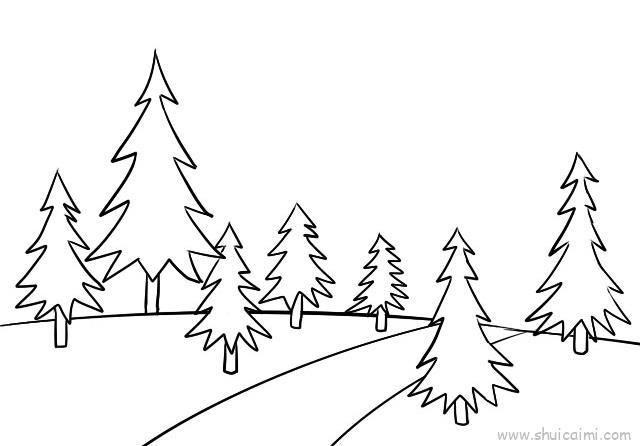 树林儿童画怎么画 树林简笔画画法