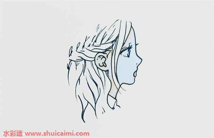 女生侧脸闭眼怎么画 女生侧脸闭眼简笔画简单彩色