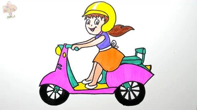 电动车 简笔画 电动车简笔画儿童简笔画