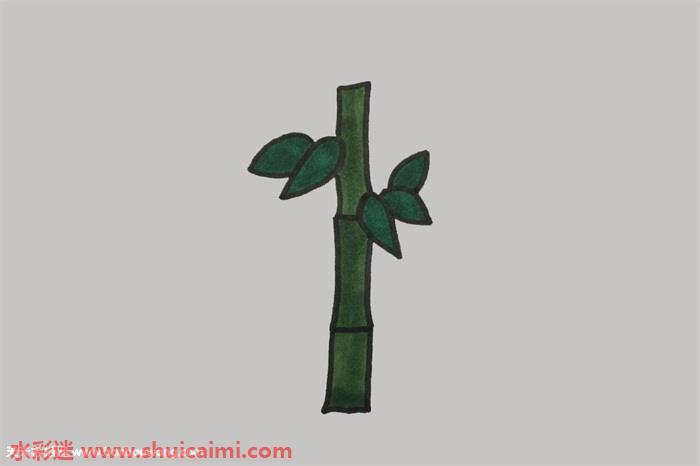看图解步骤，学习竹子竹叶简笔画怎么画？