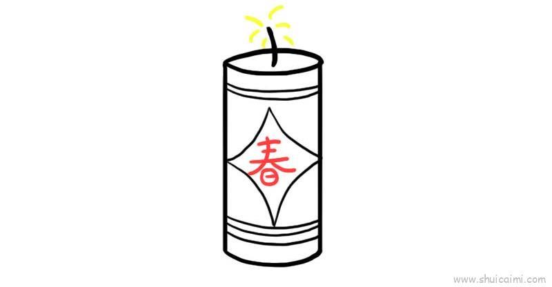 鞭炮儿童画怎么画 鞭炮简笔画好看