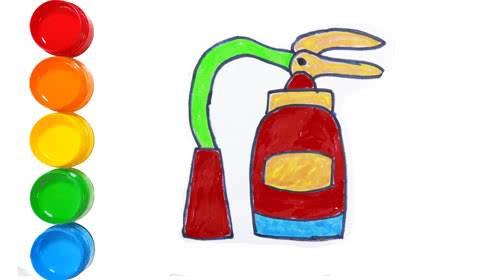 灭火器简笔画 灭火器简笔画彩色
