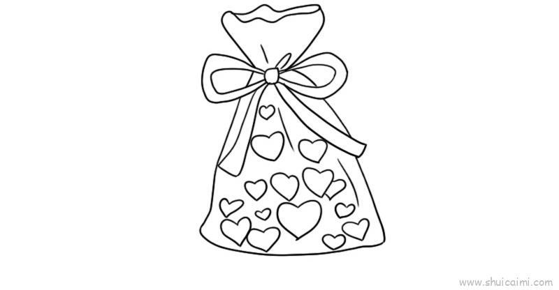 情人节爱心袋儿童画怎么画 情人节爱心袋简笔画图片大全