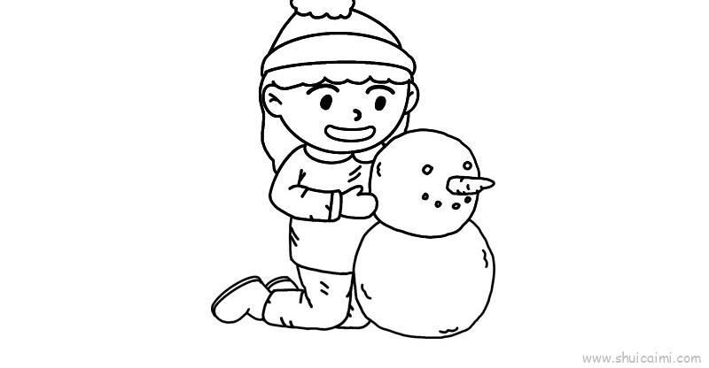 冬天堆雪人儿童画怎么画 冬天堆雪人简笔画好看