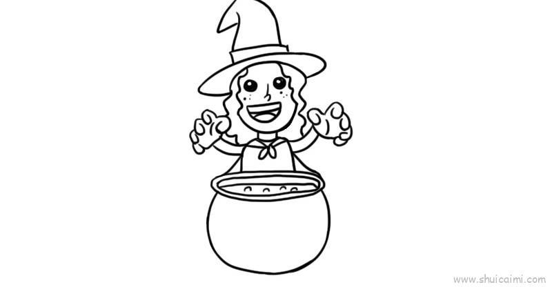 煮药儿童画怎么画 煮药简笔画顺序