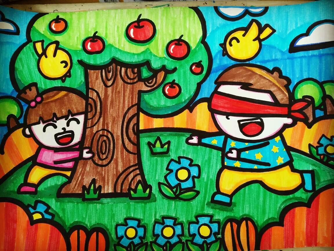 捉迷藏 简笔画 捉迷藏简笔画