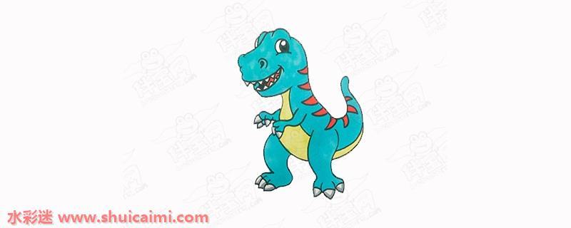 恐龙带颜色怎么画 恐龙简笔画图片