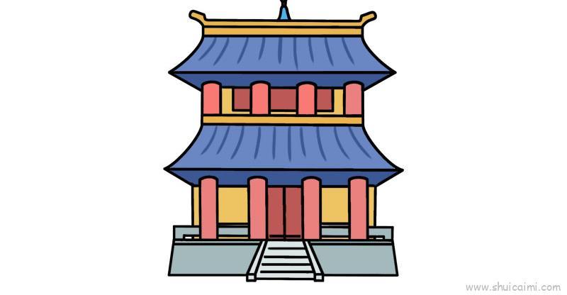 古代建筑儿童画怎么画 古代建筑简笔画图片大全