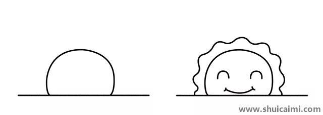 日出儿童简笔画